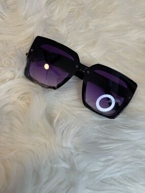 Black and Purple Oversized Square Women's Sunglasses